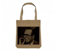 Fabulous Sac Shopping Tote Bag Aspect Lin - Jacques Chirac Swag Vintage Fume President France Cigarette - Sac de Courses Toile Epaisse 360g Beige Naturel Cabas Porté Epaule Solide Imprimé en France