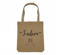 Fabulous Sac Shopping Tote Bag Aspect Lin - J'Adore 28 Eure Et Loir Departement France Region - Sac de Courses Toile Epaisse 360g Beige Naturel Cabas Porté Epaule Solide Imprimé en France