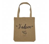 Fabulous Sac Shopping Tote Bag Aspect Lin - J'Adore 45 Loiret Departement France Region Orleans - Sac de Courses Toile Epaisse 360g Beige Naturel Cabas Porté Epaule Solide Imprimé en France