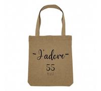 Fabulous Sac Shopping Tote Bag Aspect Lin - J'Adore 55 Meuse Departement France Region Bar Le Duc - Sac de Courses Toile Epaisse 360g Beige Naturel Cabas Porté Epaule Solide Imprimé en France