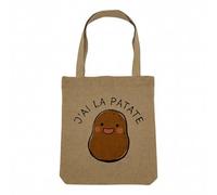 Fabulous Sac Shopping Tote Bag Aspect Lin - J'ai la Patate Expression Légumes Humour - Sac de Courses Toile Epaisse 360g Beige Naturel Cabas Porté Epaule Solide Imprimé en France