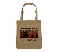 Fabulous Sac Shopping Tote Bag Aspect Lin - J'peux Pas J'ai Manga Alphonse Anime Otaku Manga Fanart - Sac de Courses Toile Epaisse 360g Beige Naturel Cabas Porté Epaule Solide Imprimé en France