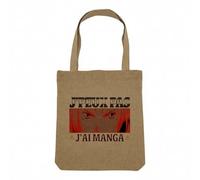 Fabulous Sac Shopping Tote Bag Aspect Lin - J'peux Pas J'ai Manga Edward Anime Otaku Manga Fanart - Sac de Courses Toile Epaisse 360g Beige Naturel Cabas Porté Epaule Solide Imprimé en France