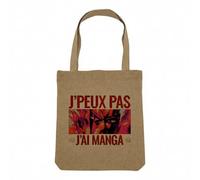 Fabulous Sac Shopping Tote Bag Aspect Lin - J'peux Pas J'ai Manga Garou Anime Otaku Manga Fanart - Sac de Courses Toile Epaisse 360g Beige Naturel Cabas Porté Epaule Solide Imprimé en France