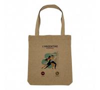 Fabulous Sac Shopping Tote Bag Aspect Lin - L'Argentine M'Appelle Voyage Passion Tango Dance - Sac de Courses Toile Epaisse 360g Beige Naturel Cabas Porté Epaule Solide Imprimé en France