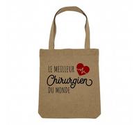 Fabulous Sac Shopping Tote Bag Aspect Lin - Le Meilleur Chirurgien du Monde Docteur Hopital - Sac de Courses Toile Epaisse 360g Beige Naturel Cabas Porté Epaule Solide Imprimé en France