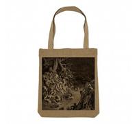 Fabulous Sac Shopping Tote Bag Aspect Lin - Le Monde Detruit par les Eaux Gustave Dore Bible Gravure - Sac de Courses Toile Epaisse 360g Beige Naturel Cabas Porté Epaule Solide Imprimé en France