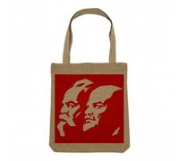 Fabulous Sac Shopping Tote Bag Aspect Lin - Lenine Marx Communiste Revolution URSS Russie - Sac de Courses Toile Epaisse 360g Beige Naturel Cabas Porté Epaule Solide Imprimé en France