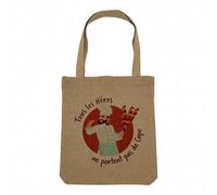 Fabulous Sac Shopping Tote Bag Aspect Lin - Les Vrais Héros - Kebabiste Chef Restaurateur Métier Sac de Courses Toile Epaisse 360g Beige Naturel Cabas Porté Epaule Solide Imprimé en France