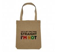 Fabulous Sac Shopping Tote Bag Aspect Lin - Let's Get things Straight, I'm Not LGBTQ+ Gay Lesbien - Sac de Courses Toile Epaisse 360g Beige Naturel Cabas Porté Epaule Solide Imprimé en France