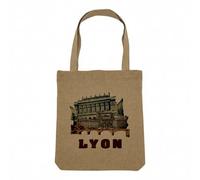 Fabulous Sac Shopping Tote Bag Aspect Lin - Lyon Collage France Ville Est Culture - Sac de Courses Toile Epaisse 360g Beige Naturel Cabas Porté Epaule Solide Imprimé en France