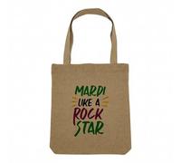 Fabulous Sac Shopping Tote Bag Aspect Lin - Mardi Gras like a Rock Star Carnival New Orleans - Sac de Courses Toile Epaisse 360g Beige Naturel Cabas Porté Epaule Solide Imprimé en France