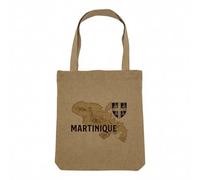 Fabulous Sac Shopping Tote Bag Aspect Lin - Martinique 972 Departement Fort de France Carte Ancienne Rare - Sac de Courses Toile Epaisse 360g Beige Naturel Cabas Porté Epaule Solide Imprimé en France