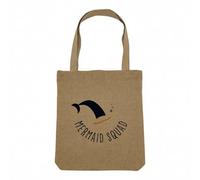 Fabulous Sac Shopping Tote Bag Aspect Lin - Mermaid Squad Sea Nature Bohemian Dream Myth - Sac de Courses Toile Epaisse 360g Beige Naturel Cabas Porté Epaule Solide Imprimé en France