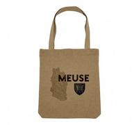 Fabulous Sac Shopping Tote Bag Aspect Lin - Meuse 55 Departement Bar-le-Duc Carte Ancienne Est France - Sac de Courses Toile Epaisse 360g Beige Naturel Cabas Porté Epaule Solide Imprimé en France