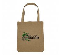 Fabulous Sac Shopping Tote Bag Aspect Lin - Mother of the Groom Wedding Bridal Blue Flowers - Sac de Courses Toile Epaisse 360g Beige Naturel Cabas Porté Epaule Solide Imprimé en France