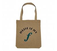 Fabulous Sac Shopping Tote Bag Aspect Lin - Music Is my Forte Music Musician Classical - Sac de Courses Toile Epaisse 360g Beige Naturel Cabas Porté Epaule Solide Imprimé en France