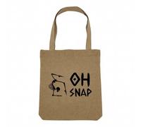 Fabulous Sac Shopping Tote Bag Aspect Lin - Oh Snap Skeleton Halloween Fear Horror - Sac de Courses Toile Epaisse 360g Beige Naturel Cabas Porté Epaule Solide Imprimé en France