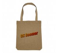 Fabulous Sac Shopping Tote Bag Aspect Lin - OK Boomer Humour Internet Web Meme Kistch - Sac de Courses Toile Epaisse 360g Beige Naturel Cabas Porté Epaule Solide Imprimé en France