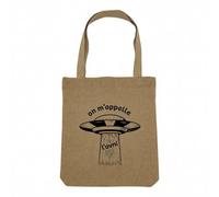 Fabulous Sac Shopping Tote Bag Aspect Lin - On m'appelle l'Ovni Musique Jul Enfant - Sac de Courses Toile Epaisse 360g Beige Naturel Cabas Porté Epaule Solide Imprimé en France