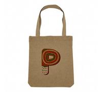 Fabulous Sac Shopping Tote Bag Aspect Lin - P Pierre Paul Pauline Lettre Alphabet Prénom Noel Enfant - Sac de Courses Toile Epaisse 360g Beige Naturel Cabas Porté Epaule Solide Imprimé en France