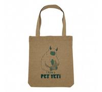 Fabulous Sac Shopping Tote Bag Aspect Lin - Pet Yeti Myth Movie Dream - Sac de Courses Toile Epaisse 360g Beige Naturel Cabas Porté Epaule Solide Imprimé en France