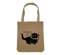 Fabulous Sac Shopping Tote Bag Aspect Lin - Pure Bread Cat Race Bread Humor Illustration - Sac de Courses Toile Epaisse 360g Beige Naturel Cabas Porté Epaule Solide Imprimé en France