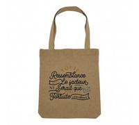 Fabulous Sac Shopping Tote Bag Aspect Lin - Ressemblance Facteur Coincidence Humour Bébé - Sac de Courses Toile Epaisse 360g Beige Naturel Cabas Porté Epaule Solide Imprimé en France