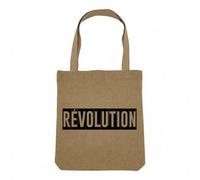 Fabulous Sac Shopping Tote Bag Aspect Lin - REVOLUTION Militant Activise Libertaire Anarchiste - Sac de Courses Toile Epaisse 360g Beige Naturel Cabas Porté Epaule Solide Imprimé en France