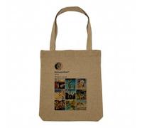 Fabulous Sac Shopping Tote Bag Aspect Lin - Salvador Dali Réseaux Sociaux Peinture Peintre Surrealisme - Sac de Courses Toile Epaisse 360g Beige Naturel Cabas Porté Epaule Solide Imprimé en France