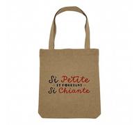 Fabulous Sac Shopping Tote Bag Aspect Lin - Si Petite, et pourtant si Chiante Humour Blague - Sac de Courses Toile Epaisse 360g Beige Naturel Cabas Porté Epaule Solide Imprimé en France