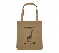Fabulous Sac Shopping Tote Bag Aspect Lin - South Africa Is Calling Me Giraffe Animals Savannah - Sac de Courses Toile Epaisse 360g Beige Naturel Cabas Porté Epaule Solide Imprimé en France