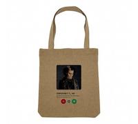Fabulous Sac Shopping Tote Bag Aspect Lin - Sweeney Todd Barbier Réseau Social Rencontre Amour - Sac de Courses Toile Epaisse 360g Beige Naturel Cabas Porté Epaule Solide Imprimé en France