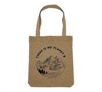 Fabulous Sac Shopping Tote Bag Aspect Lin - There is no planet B Ecology Environment Bio Diversity - Sac de Courses Toile Epaisse 360g Beige Naturel Cabas Porté Epaule Solide Imprimé en France