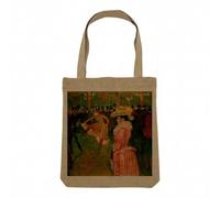 Fabulous Sac Shopping Tote Bag Aspect Lin - Toulouse Lautrec Moulin Rouge Impressionnisme Peinture - Sac de Courses Toile Epaisse 360g Beige Naturel Cabas Porté Epaule Solide Imprimé en France