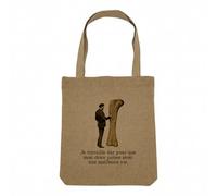 Fabulous Sac Shopping Tote Bag Aspect Lin - Travailler Dur pour une Meilleure Vie Pour mon Chien Os Géant - Sac de Courses Toile Epaisse 360g Beige Naturel Cabas Porté Epaule Solide Imprimé en France