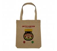 Fabulous Sac Shopping Tote Bag Aspect Lin - United Kingdom Is Calling Me Marmite Stereotype - Sac de Courses Toile Epaisse 360g Beige Naturel Cabas Porté Epaule Solide Imprimé en France