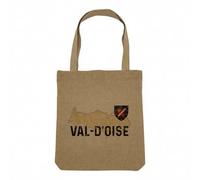 Fabulous Sac Shopping Tote Bag Aspect Lin - Val d'Oise 95 Departement Pontoise Ile de France - Sac de Courses Toile Epaisse 360g Beige Naturel Cabas Porté Epaule Solide Imprimé en France