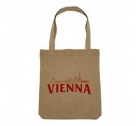 Fabulous Sac Shopping Tote Bag Aspect Lin - Vienna Minimalist Vienne Voyage Autriche Mozart - Sac de Courses Toile Epaisse 360g Beige Naturel Cabas Porté Epaule Solide Imprimé en France