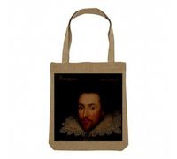 Fabulous Sac Shopping Tote Bag Aspect Lin - William Shakespeare Ecrivain Anglais Portrait Peinture - Sac de Courses Toile Epaisse 360g Beige Naturel Cabas Porté Epaule Solide Imprimé en France