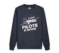 Fabulous Sweatshirt Enfant Bleu Futur Pilote d'avion Métier de Rêve Ciel