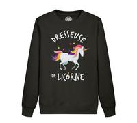 Fabulous Sweatshirt Enfant Noir Dresseuse de Licorne Cheval Humour Mignon