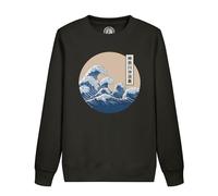 Fabulous Sweatshirt Enfant Noir Hokusai Grandes Vagues Japon Asie Culture Mer