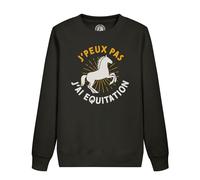 Fabulous Sweatshirt Enfant Noir J'Peux Pas J'Ai Equitation Cheval Poney Dressage