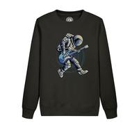 Fabulous Sweatshirt Enfant Noir Space Rocker Cosmonaute Illustration Guitare Rock Espace