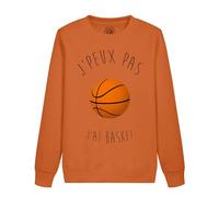 Fabulous Sweatshirt Enfant Orange J'Peux Pas J'Ai Basket Ballon de Basket-Ball Sport