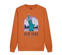 Fabulous Sweatshirt Enfant Orange New York United States Illustration Etats Unis Statue Liberté