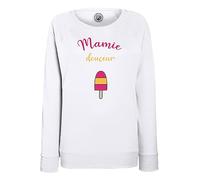 Fabulous Sweatshirt Femme Blanc Mamie Douceur Glace Grand Mere Tendresse