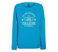 Fabulous Sweatshirt Femme Bleu La Meilleure Collègue du Monde Travail Entreprise Retraite