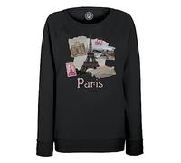 Fabulous Sweatshirt Femme Noir Paris Collage France Ville Tour Eiffel Louvre